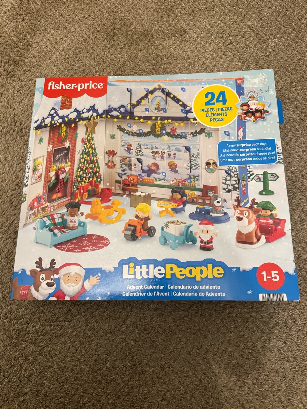 Fisher-Price Little People Advent Calendar 24pc Holiday Playset Christmas 2022